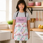 Personalized Kids Apron Pastel Baking Crew Mom Me エプロン