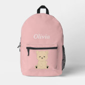 Personalized Kids' Backpack with Bear and Name プリントバックパック (正面)