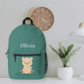 Personalized Kids' Backpack with Bear and Name プリントバックパック