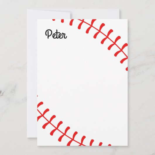 Personalized Kids Baseball Notecards サンキューカード (正面)