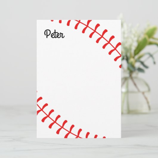 Personalized Kids Baseball Notecards サンキューカード (スタンド正面)