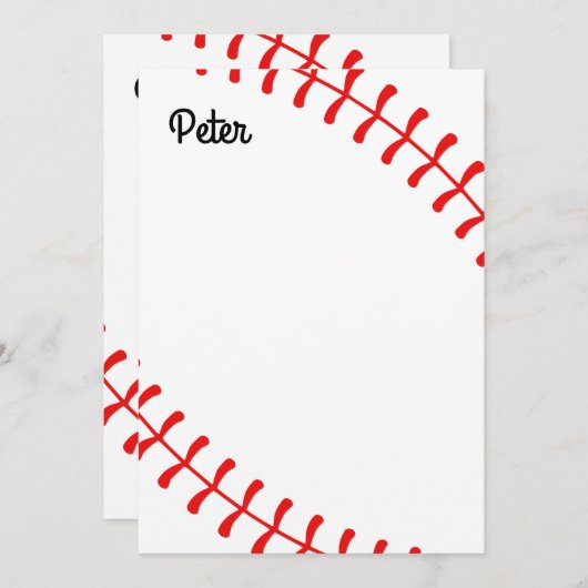 Personalized Kids Baseball Notecards サンキューカード (正面/裏面)