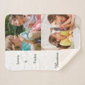 Personalized Kids Best Friends Photo Blanket シェルパブランケット (正面(横))