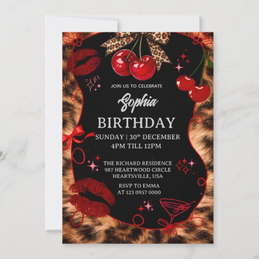 Personalized Kids Birthday Invitation Black Party  招待状 (正面)