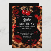 Personalized Kids Birthday Invitation Black Party  招待状 (正面/裏面)