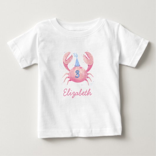 Personalized Kids Birthday T-Shirt, Custom Name  ベビーTシャツ (正面)