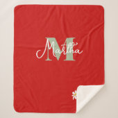 Personalized Kids' Blanket with  Initial and Daisi シェルパブランケット (正面)