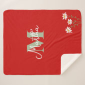 Personalized Kids' Blanket with  Initial and Daisi シェルパブランケット (正面(横))