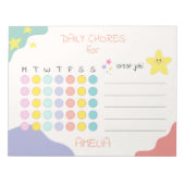 Personalized Kids Chore Chart Encouraging Rewards ノートパッド (正面)