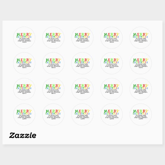 Personalized Kids Christmas Sticker ラウンドシール (シート)