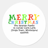 Personalized Kids Christmas Sticker ラウンドシール (正面)