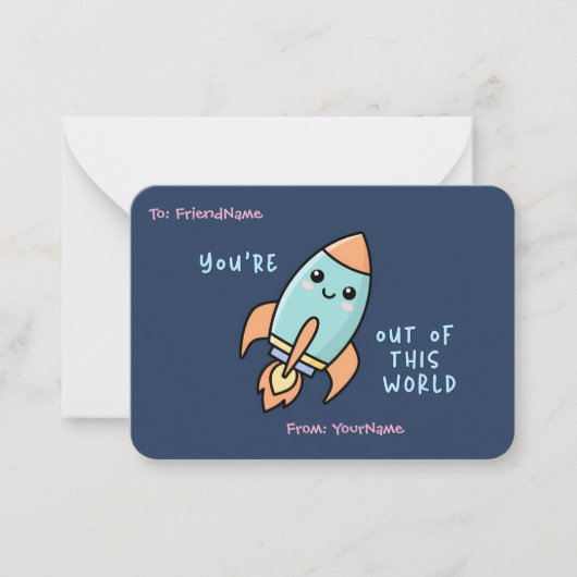 Personalized Kids Classroom Valentines Card ノートカード (正面)