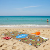 Personalized Kids Construction Vehicles  ビーチタオル