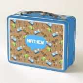 Personalized Kids Construction Vehicles  メタルランチボックス (裏面)