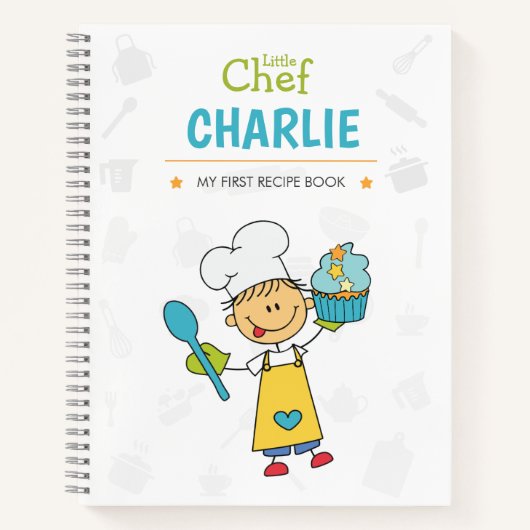Personalized Kids Cookbook for Boys – Cupcake Them ノートブック (正面)
