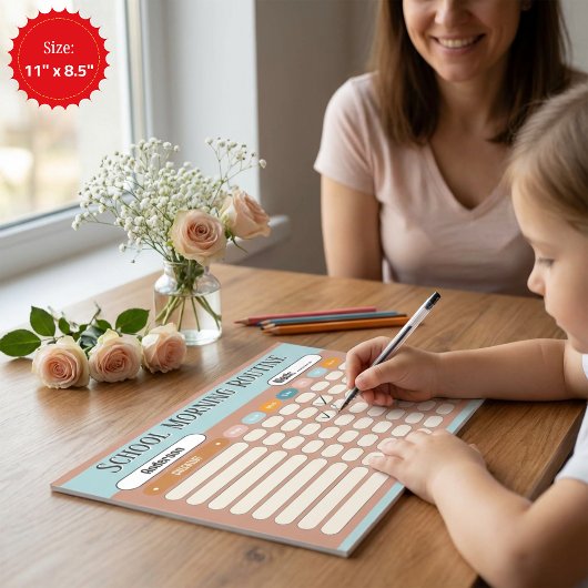 Personalized Kids Daily Routine Checklist Colorful ノートパッド