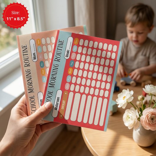 Personalized Kids Daily Routine Checklist Colorful ノートパッド