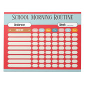 Personalized Kids Daily Routine Checklist Colorful ノートパッド (正面)