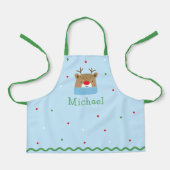 Personalized Kids Festive Reindeer Christmas  エプロン (正面)