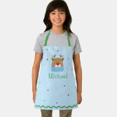 Personalized Kids Festive Reindeer Christmas  エプロン (インサイチュ)