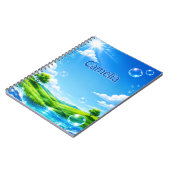 Personalized Kids Frutiger Aero Name Notebook ノートブック (左側)