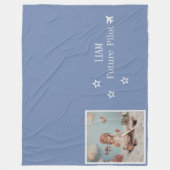 Personalized Kids Future Pilot with Photo & Name フリースブランケット (正面)