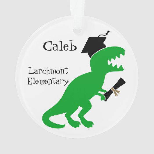 Personalized Kids Graduation Dinosaur オーナメント (裏面)