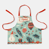 Personalized Kids Holiday Baking  エプロン (正面)