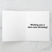 Personalized Kids Jurassic Dino Dinosaur Birthday カード (内部)