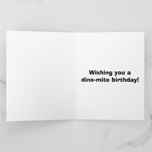 Personalized Kids Jurassic Dino Dinosaur Birthday カード (内部)