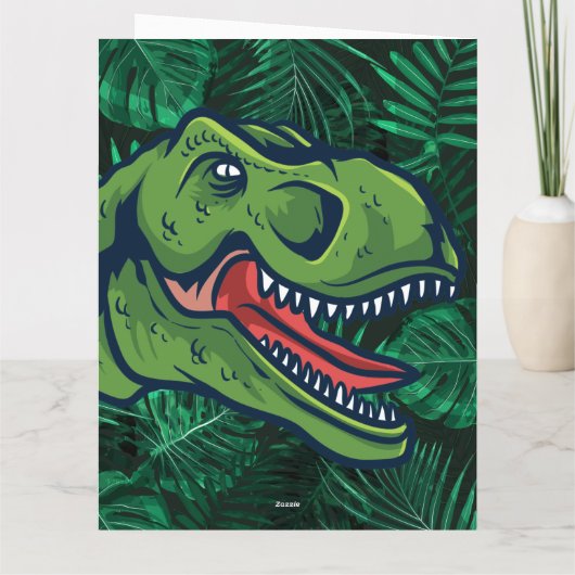 Personalized Kids Jurassic Dino Dinosaur Birthday カード (裏面)