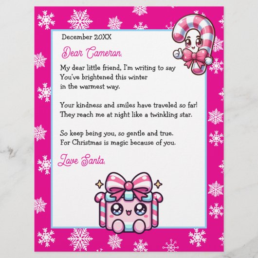 Personalized Kid's Letter from Santa  (正面)