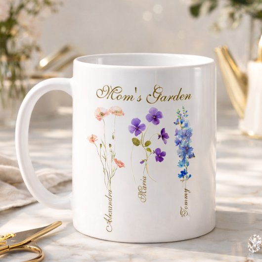 Personalized Kids Name Garden Mother コーヒーマグカップ