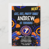 Personalized Kids Nerf Birthday Invitation 招待状 (正面)