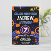 Personalized Kids Nerf Birthday Invitation 招待状 (スタンド正面)
