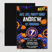 Personalized Kids Nerf Birthday Invitation 招待状 (正面/裏面)