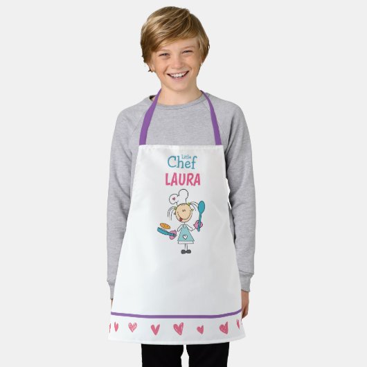Personalized Kids Pancake Chef Apron エプロン (着用した状態)