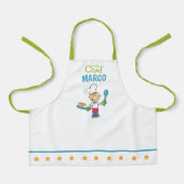 Personalized Kids Pancake Chef Apron With Stars エプロン (正面)