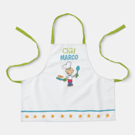 Personalized Kids Pancake Chef Apron With Stars エプロン