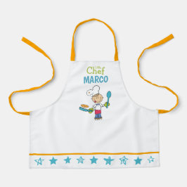 Personalized Kids Pancake Chef Apron With Stars エプロン