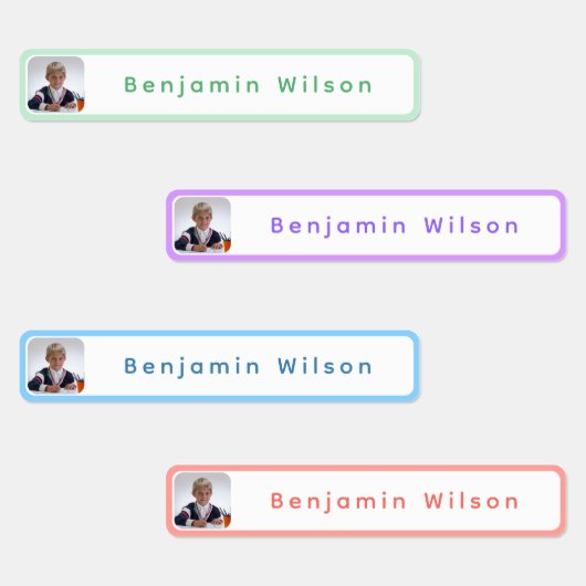 Personalized Kids Photo Name Waterproof ラベル (グループ)