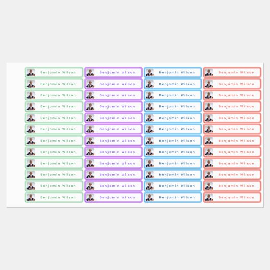 Personalized Kids Photo Name Waterproof ラベル (シート)