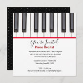 Personalized Kids Piano Recital Invitation (正面/裏面)
