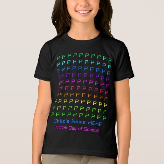 Personalized Kids Rainbow, Fun 100th Day of School トライブレンドＴシャツ (正面)