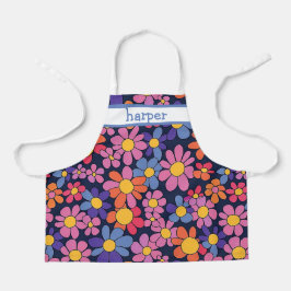 Personalized Kids Retro Flower Apron エプロン