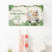  Personalized Kids Safari Birthday Welcome Banner 横断幕 (インサイチュ)