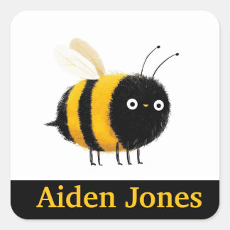 Personalized kids stickers colorful スクエアシール