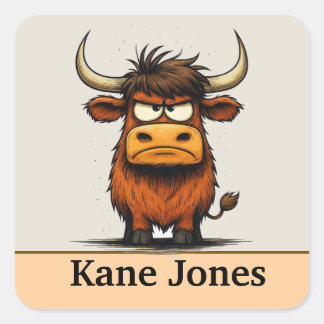 Personalized kids stickers colorful スクエアシール