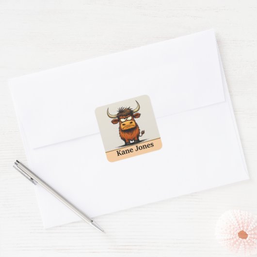 Personalized kids stickers colorful スクエアシール (封筒)