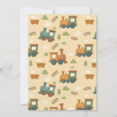 Personalized Kids Train Birthday Party 招待状 (裏面)